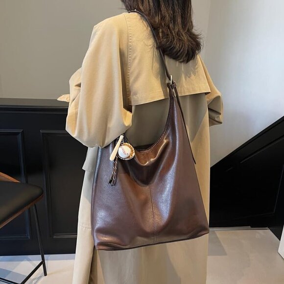 Hobo bag for Women,PU Leather Shoulder bag Slouchy Tote Bags Designer Handbag Bo - Picture 6 of 7